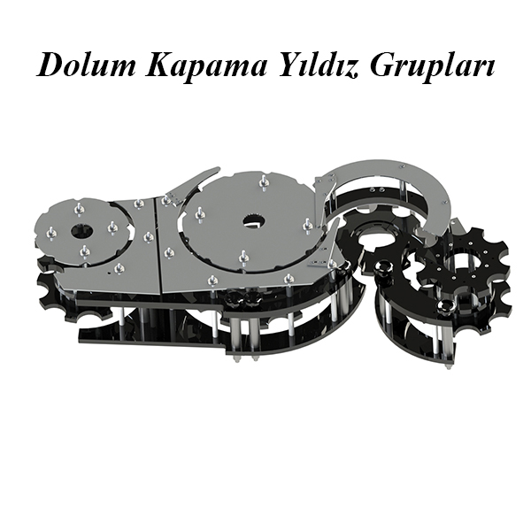 Dolum Makinası Yıldız Grubu, Şişe Dolum Makinası Yıldız grupları, Dolum Kapama değişim setleri, Dolum Kapak Kapatma şişe helezonu helezonları