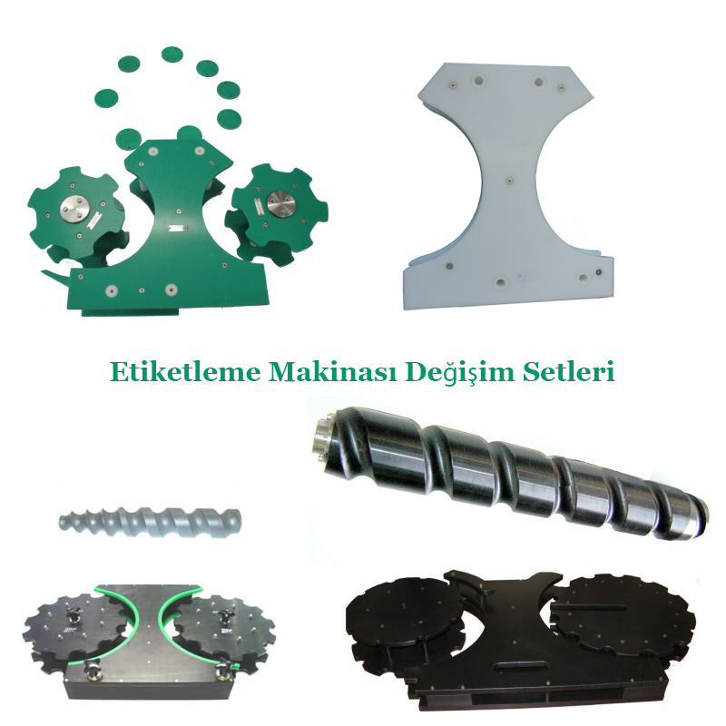 Etiketleme Makinası Yıldız Grubu Şişe Etiketleme Makinası Yıldız Grupları Değişim Setleri Şişe Helezonu Format setleri kalıpları Şişe boy dönüş parçaları