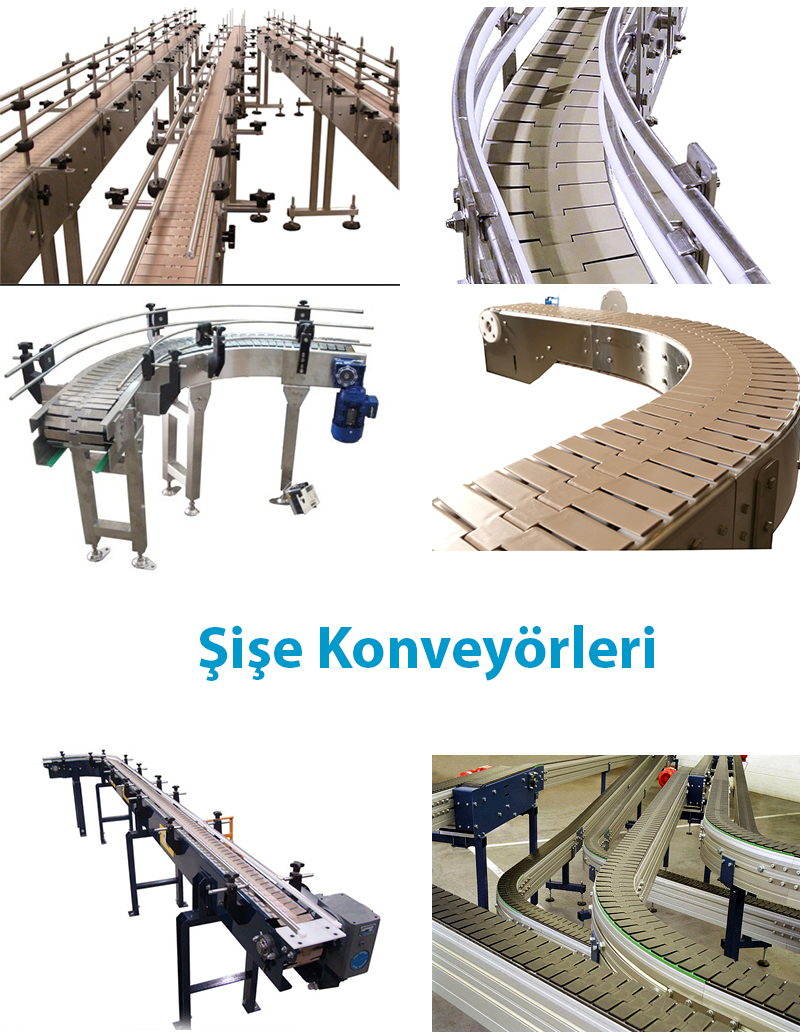 Şişe Konveyörleri Şişe Taşıma Konveyörü Komple Şişeleme Hatları imali Şişe Taşıma Konveyörleri